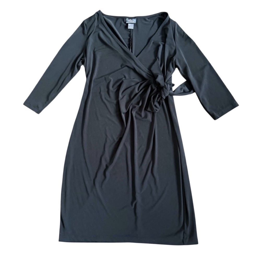 Motherhood Black Wrap Tie Front Sheath Dress